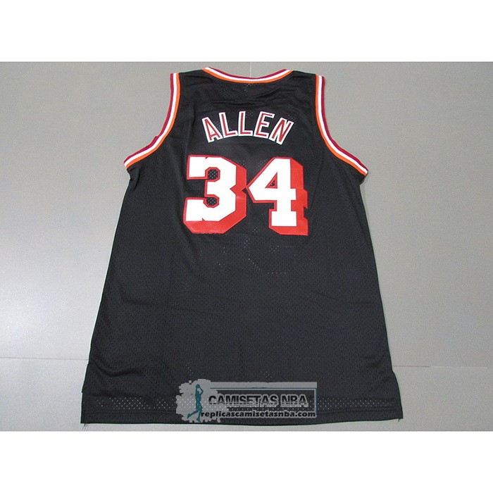 Camiseta Miami Heat Ray Allen NO 34 Mitchell & Ness 2012-13 Negro